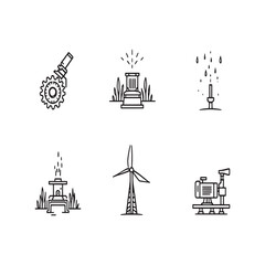Simple line drawing of irrigation pump for farming water distribution