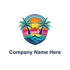 Naklejka premium beach logo