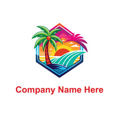 Naklejka premium beach logo