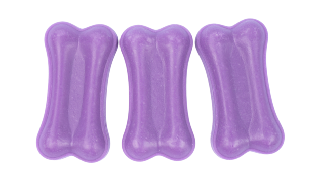 fruitty violet bubble gums isolated on transparent background, png