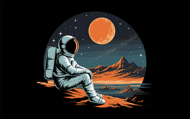 Astronaut vector design, vector illustration,  Astronaut design, silhouette style.
