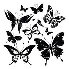 set of butterflies
