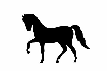 Horse icon simple black silho...