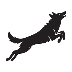 Fototapeta premium Wolf vector art silhouette.