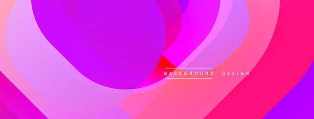 Abstract vibrant layers create flowing shapes. Pink, purple hues dominate design, offering modern aesthetic. Smooth gradients present dynamic visual experience.
