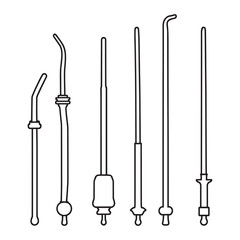 urethral dilator medical instrument vector line art drawing
