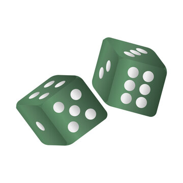 recommend clip art: Vector Green Dice Game on White Background. Throwing Dice. Dice for Board Games.