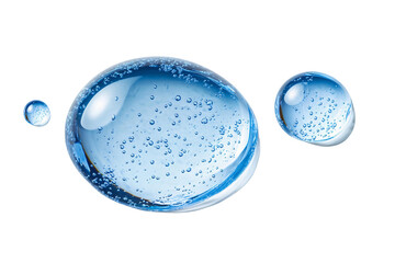 water drops with bubbles on transparent background
