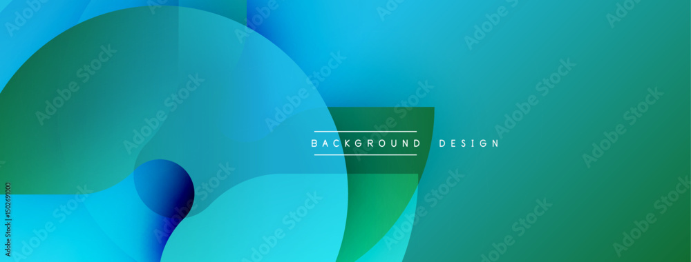 Poster abstract fluid shapes, blue green gradient. modern design element, background texture for digital pr