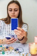Tarot Card Reading with Candles and Crystals