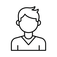 avatar outline icon on white background