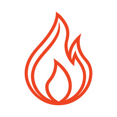 flame outline icon isolated on white background