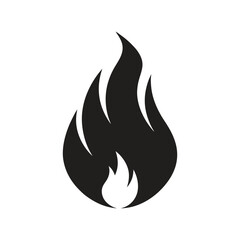 flame icon silhouette on white background