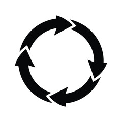 circle arrow silhouette icon on white background