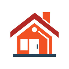 colour house icon on white background 
