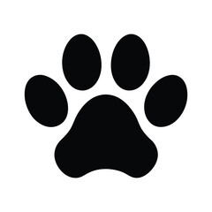 paw print of dog silhouette vector icon on white background © MdMinhazur