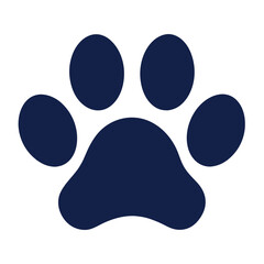 color paw print of dog vector icon on white background 