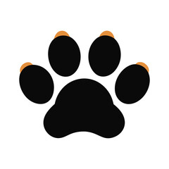 paw print of dog silhouette icon on white background