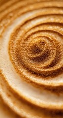 Close-up of latte art swirling design