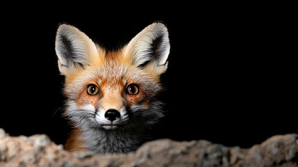 Red Fox Portrait at Night in the Forest