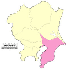 日本地図 関東地方 千葉県 県境有り02