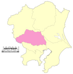 日本地図 関東地方 埼玉県 県境有り 02