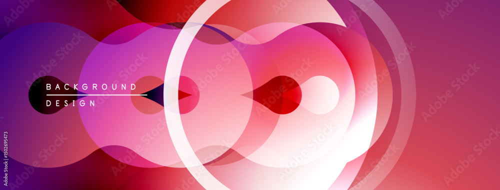 Aufkleber abstract gradient shapes overlap, creating dynamic visual effect. soft pinks, purples dominate compo