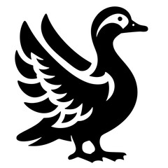 icon, vector silhouette of Muscovy duck