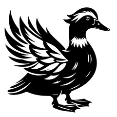 icon, vector silhouette of Muscovy duck
