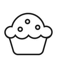 Sweet Cupcake Dessert Line Art