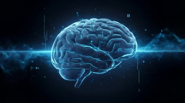 Futuristic digital representation of a human brain