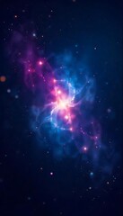 Obraz premium Generative AI image depicting a vibrant cosmic nebula with bright stars and galactic dust