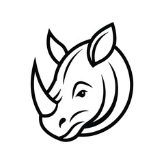 a vector illustration of a rhinos head.eps