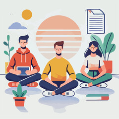 vector image of a person sitting