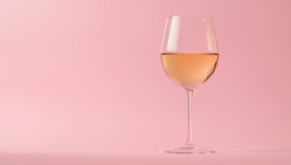 Pale ros? wine glass on pink