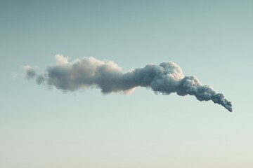 Smoke plume against pale sky