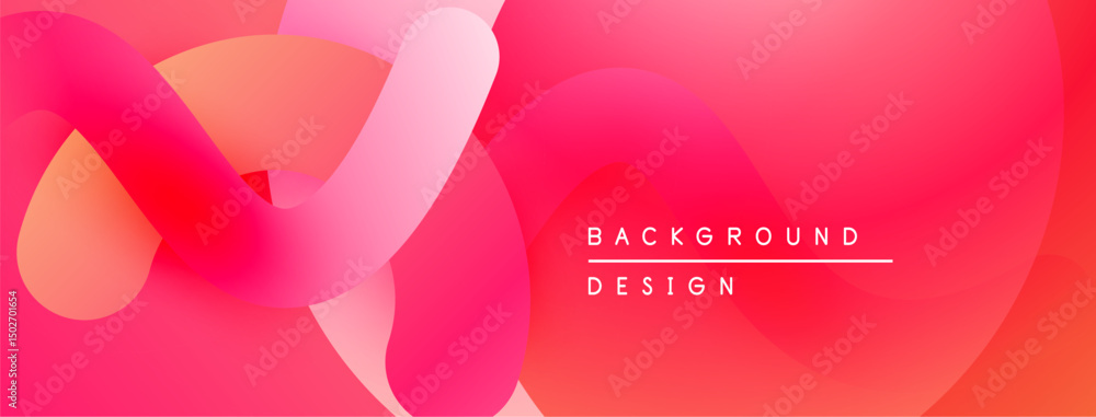 Poster abstract fluid shapes, pink hues, gradient background. modern design element for digital projects. s