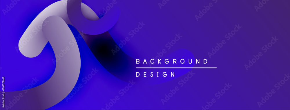 Poster abstract flowing shapes, purple hues create modern background. minimalist design, smooth gradients, 