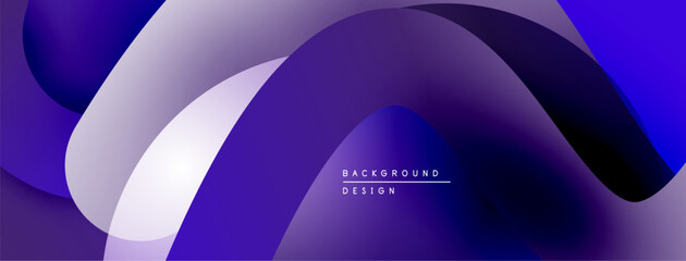 Abstract purple design features flowing shapes, gradients. Modern aesthetic suitable for backgrounds, presentations. Minimalist style.