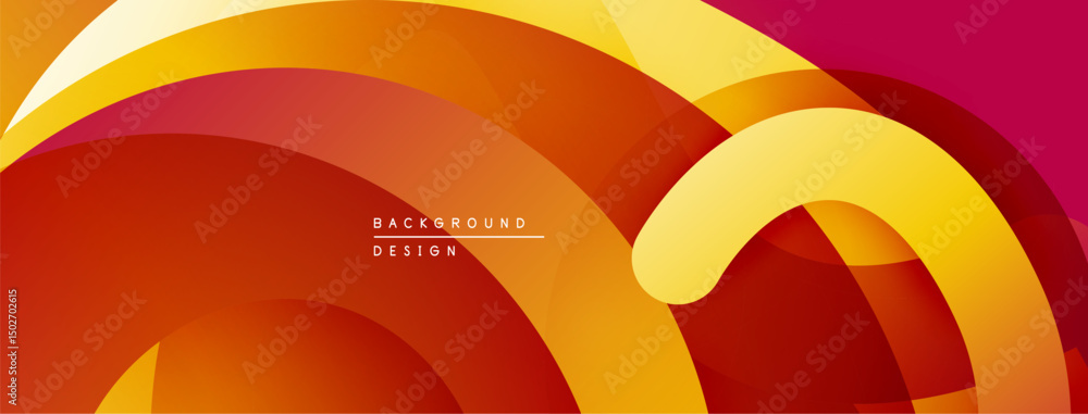 Aufkleber Abstract layers create dynamic composition. Warm colors blend, forming flowing shapes. Modern design evokes energy, movement.