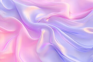 Obraz premium Abstract iridescent fabric with flowing waves in pink and blue