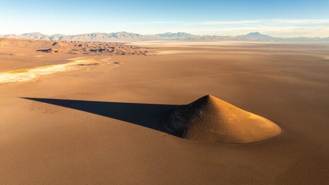 Aerial view of the majestic Cono de Arita in Salta, Argentina