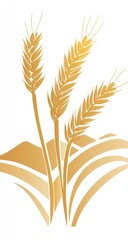 Golden wheat stalks, stylized graphic