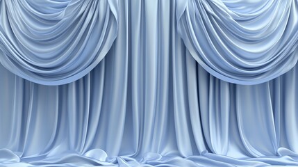 Elegant Light Blue Silk Drapery Background