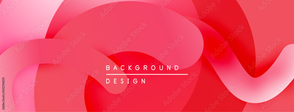 Fototapete Abstract fluid shapes, vibrant reds, pinks create dynamic background. Minimalist text reads background design. Smooth gradients dominate composition.