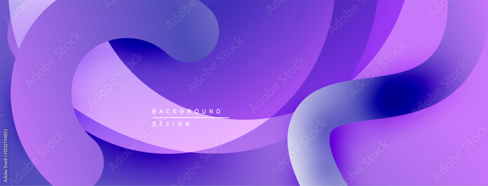 Poster abstract fluid shapes, purple hues, smooth gradients. modern design element for backgrounds, present
