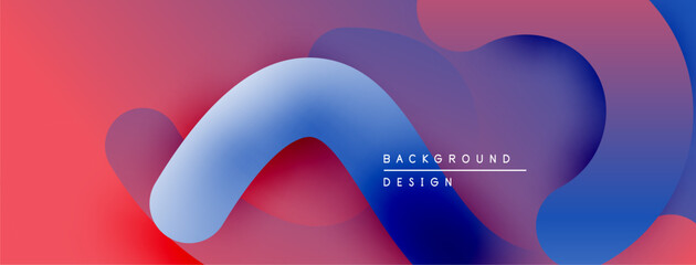 Abstract fluid shapes, vibrant colors blend. Modern design, smooth gradients create dynamic composition. Background suitable for various projects.
