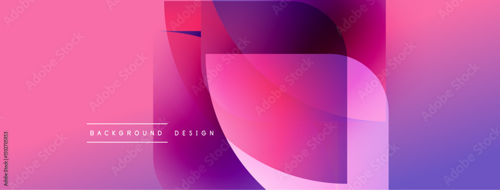 Aufkleber abstract gradient shapes overlap, creating vibrant pinks, purples, blues. modern design element for 
