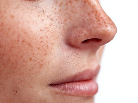 Women's facial skin can develop icepick scars from acne on their cheeks due to collagen loss, causing the overlaying skin to collapse and create narrow, deep holes that may require creams or skin
