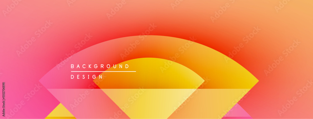 Poster abstract gradient background. pink, orange, yellow hues blend smoothly. modern design elements creat